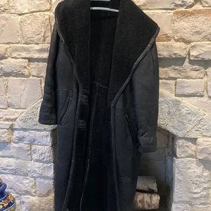 Full length leather coat